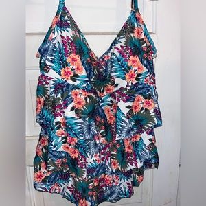 Plus Size Ruffled One Piece Bathing Suit - Size 24